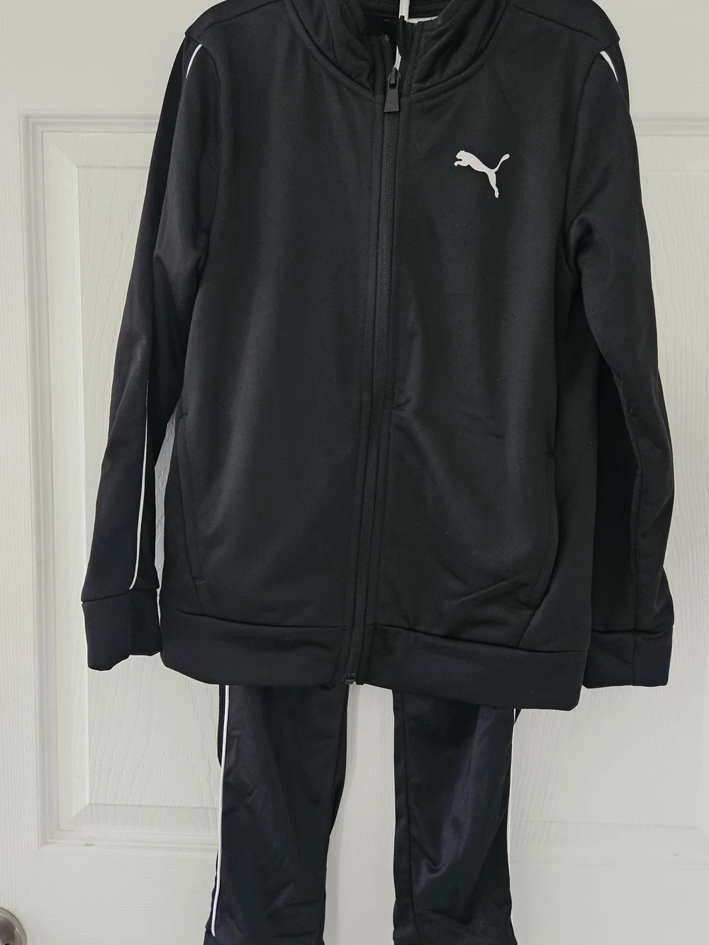 Puma Black Track Jacket and Pants Set with White Logo